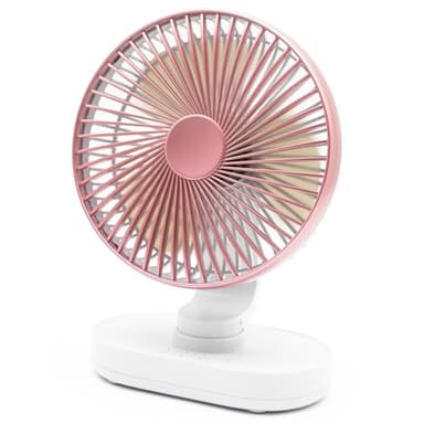 USB Desk Fan, Auto Oscillating Table Fan Silent, Portable Rechargeable Fan 4000mAh, 4 Speeds, Strong Airflow, 6.5 Inch Small Desktop Fans Cooling Quiet for Home Kitchen Bedroom Office Outdoor Travel