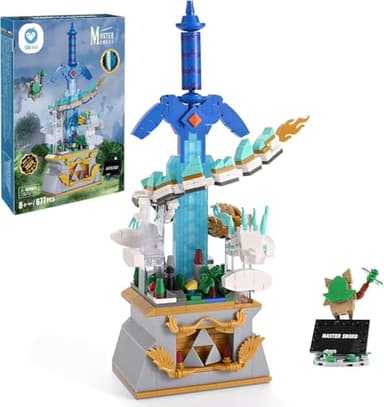 Sillbird Master Sword Building Set with Dragon, Buildable Hyrule Castle Collection Display Model Glowing Toy, Ideal Christmas & Birthday Gifts for Kids Boys Girls Ages 8-12 (677pcs)