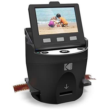 Kodak SCANZA Digital Film Scanner, Converts 35mm, 126, 110, Super 8 and 8mm Film Negatives and Slides To JPEG Includes Large Tilt Up 3.5 LCD and EasyLoad Film Inserts