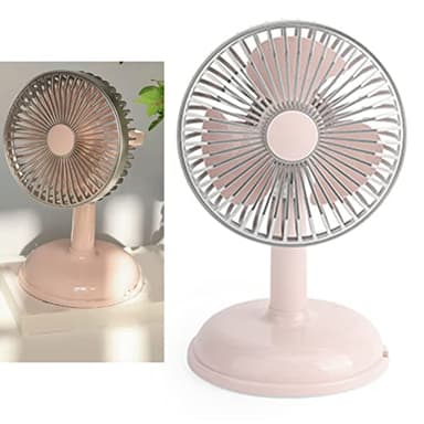 Small Electric Fan, Oscillating Table Top Fan, Simple Portable Retro Desk Fan, Vintage Pure Color USB Charging Little Fan, Electric Cooling Fan for Bedroom, Home, Office, Summer