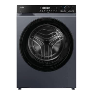 Haier X Series 5 Washing Machine, 9kg, 1400 rpm, A-20 percent Energy Class, 15 Programmes, Smart AI Cycle, Smart Dual Spray, Graphite-Black Door, 48x60x85 cm -HW90BP14357GTUUK