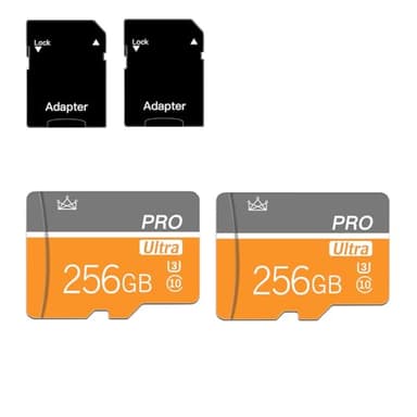256GB Memory Card Class 10 TF Card with adapter Fast speed TF Card for Tablet/Mobile Phone/Camera/Car Audio/Game Console(2 Pcs 256GB)