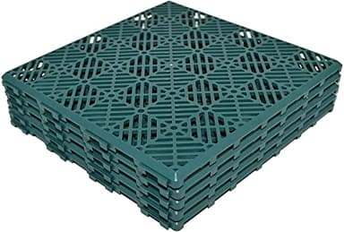 Ram© 5 x Garden Interlocking Patio Garden Decking Waterproof Vegetable Garden Decking Path Green Plastic Tiles
