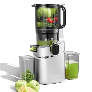 AMZCHEF Automatic Cold Press Juicer Machines 250W Liberate Your Hands -135MM Opening and 2L Capacity Slow Juicers for Whole Fruit and Vegetable