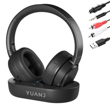 Yuanj Wireless Headphones for TV Listening,45 Hrs Audio Playtime,TV Headphones Wireless with Charging Dock,Plug and Play,No Audio Delay