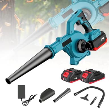 21V Brushless Cordless Leaf Blower, 2-in-1 Blower & Vacuum Function, 6 Speed Garden Blower with 15000 RPM Motor, 1000W Power for Leaves, Dust & Snow, Lightweight & Ergonomic Design