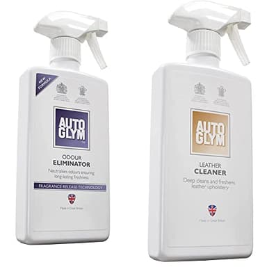 Autoglym Odour Eliminator, 500ml - Car Air Fresheners Spray and Odour Eliminator & Leather Cleaner, 500ml - Car Leather Cleaner Deep Cleans and Freshens Automotive Leather Upholstery