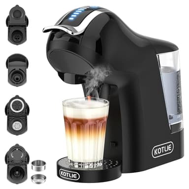 19 Bar 5in1 Multicapsule Espresso Coffee Machine for Nespresso/Dolce Gusto/LAVAZZA A MODO MIO Capsule and Ground/ESE Coffee Pods EM-308A