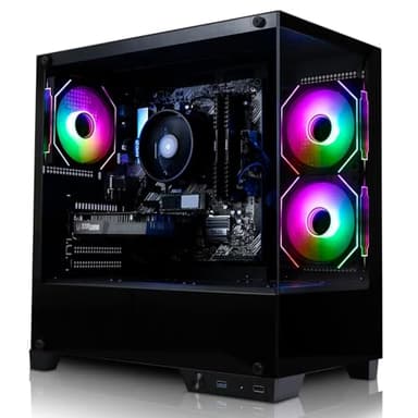 ADMI Gaming PC • AMD Ryzen 7 5700X • NVIDIA RTX 5070 Ti 16GB GDDR7 • 32GB 3200MHz DDR4 RAM • 1TB NVMe SSD • WIFI • VR Ready • Charger RGB Panoramic Gaming PC Case • Windows 11