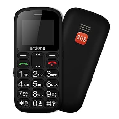 artfone CS181 Senior Mobile Phone (No Contract) - Dual SIM Dual Standby 2G GSM, Large Keypad, SOS Button, Torch, Large Button Mobile Phone, 800mAh Battery, FM Radio, Black