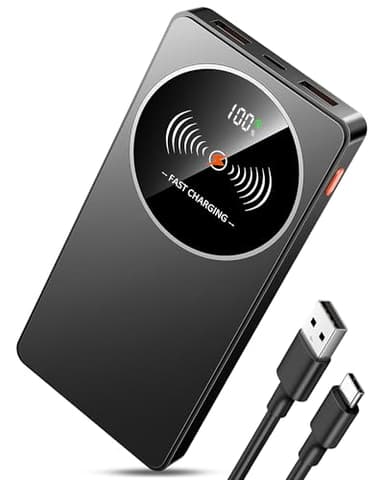 Power Bank Fast Charging 10000mAh, PD3.0 QC4.0 22.5W Portable Charger USB C Input & Output, Powerbank with LED Display, Battery Pack Compatible with iPhone16/15/14/13/12, Samsung, Android More, Black