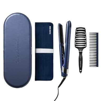 CLOUD NINE 2 in 1 Contouring Pro Hair Straightener | Curved Plates Variable Temperature Control | Floating Ceramic Plates | Quick Heat Control Perfect for Curls Waves & Smooth Flicks Revive Mode