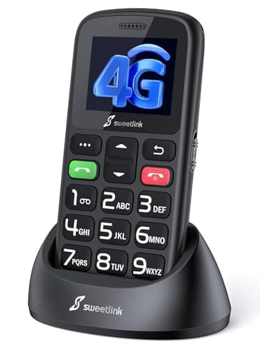 SweetLink S2 Plus 4G Senior Mobile Phone,Big Button Mobile Phone for Elderly,1400mAh Battery,SOS Emergency Button,Loud Volume,Speed Dial,Flashlight,FM Radio,4G Dual SIM（Charging Plug not Included）