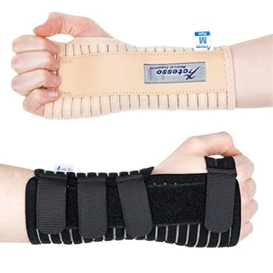 Actesso Breathable Wrist Support Brace Splint - Ideal for Carpal Tunnel, Sprains, and Tendonitis (Black, Medium, Right Hand)