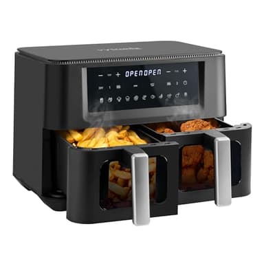 Vytronix GF DD9L Family Size Dual Zone Air Fryer 2 Drawer 9L Viewing Window | Efficient 2400W with Rapid Air Circulation | Fully Adjustable + 11 Pre-sets for Healthy Oil Free & Low-Fat Cooking