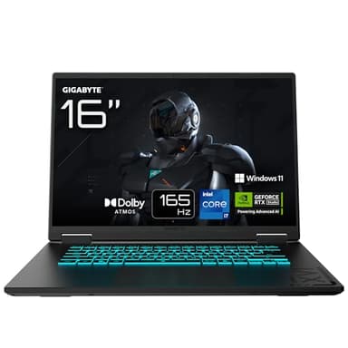 Gigabyte GAMING A16 CWH Gaming Laptop - 16.0“, 165Hz WQXGA, i7-13620H, RTX 5070, 16GB DDR5, 1xGen4 1TB SDD, Win 11 Home, 2 Year Warranty, Dolby Atmos, GAMING A16 CWHI3UK894SH