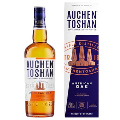 AUCHENTOSHAN American Oak | Scotch | Lowland | Single Malt Whisky | Smooth and Vanilla | Oak Cask Matured | 40 Percent ABV | 70 cl,Packaging May Vary