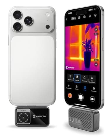 HIKMICRO MiniE Thermal Camera Android/iOS, 96×96 IR Resolution, 192×192 SuperIR Thermal Imaging Camera, No Battery, for Phone/Tablet,USB-C Port,Support iPhone 15/16/17 (Excludes Accessories)