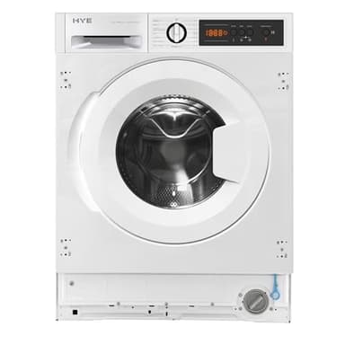 HYE 8kg Washing Machine – 1400rpm Spin Speed, 15 Programs, Quick Wash, Energy Efficient A Energy Rated – White Integrated Front Load Washer Dryer - W0108BI14W21