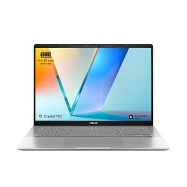 ASUS Vivobook S 14 S3407QA Laptop | 14.0-inch 2.8K Screen | CoPilot+ PC | Qualcomm Snapdragon X Plus | 16GB RAM | 1TB PCIe G4 SSD | UK Layout Backlit Keyboard | 20 Hour Battery Life | Windows 11 Home