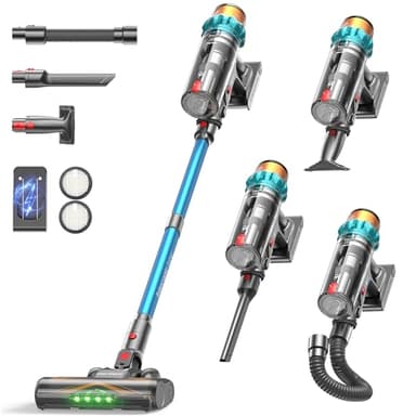 ElecKeys K10 Cordless Vacuum Cleaner, 48Kpa 580W 65Mins Vacuum Cleaner for Home, Anti-Tangle Stick Vacuum Self-Standing, Vacuum Cordless Rechargeable for Pet Hair/Carpet