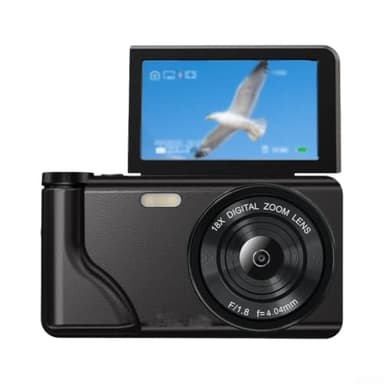 Linhexis 4K 64MP Digital Camera with 18X for zoom, Flip Screen 3-In