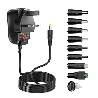 Outtag 12W Universal Power Supply AC/DC Wall Main Adapter 3V 4.5V 5V 6V 7.5V 9V 12V for Bluetooth BT Speakers Routers CCTV Cameras LCD TV Box LED Lamps，1000mA Max