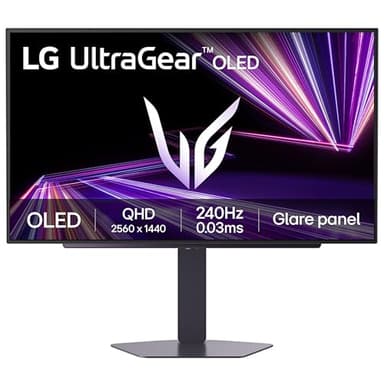 LG UltraGear OLED GX7 Gaming Monitor 27GX704A-B – QHD 1440p, Glare panel WOLED, 27 inch, 240Hz, 0.03ms, 275-1500nits, AMD FreeSync Premium Pro, ClearMR 13000, HDR 500, DP1.4, HDMI 2.1, Black