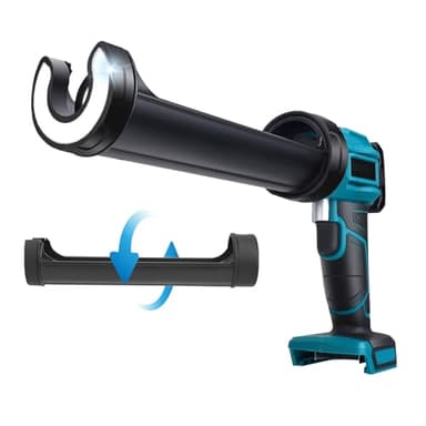 Delousiber Electric Caulking Gun, 21V Cordless Caulking Gun with 4 Adjustable Speeds and LED Light, Battery Powered Caulking Gun Drip-Free Silicone Sealant Gun for Filling, Sealing