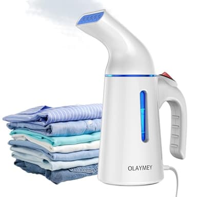 OLAYMEY Clothes Steamer 700W Handheld Portable Steam Iron, Fast Heat-up Wrinkle Remover Garment Steamer Clothing for Home, Office and Travel Use - White