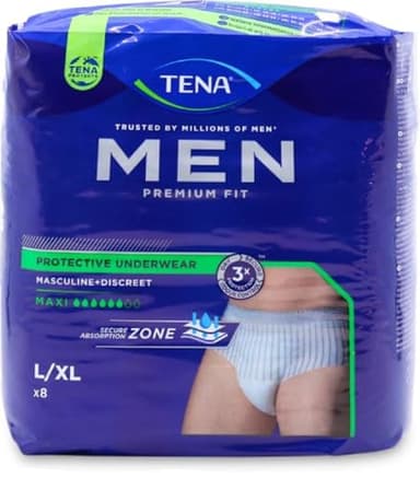 Tena Men Premium Pants Large, Pack of 8( L/XL)