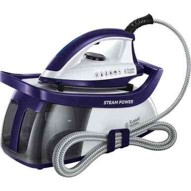 Russell Hobbs Steam Iron [2600W,100g/min continuous steam] SteamPower (4.5 bar pressure, 60sec heat up time, 1.9m cord, 3 steam settings, 1.3 L tank, Ceramic soleplate, Anti-limescale) 24440