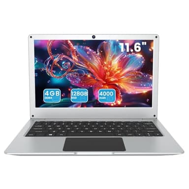 Azeyou 11.6 Inch Laptop, W-11 Pro System Laptops, 4GB DDR4 RAM, 128GB eMMC Storage Notebook, Celeron N4020C Processor, HD+ Display, Dual Speakers Desktop Computer - Sliver
