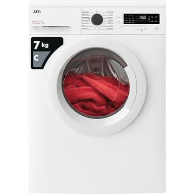 AEG 5000 Series Washing Machine 7kg LFX50744B, 1400 rpm, TimeSave to Adjust Washing Cycles, AntiAllergy Program, 7kg Washing Machine with Quick Wash program