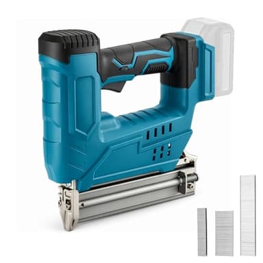 Cordless Nail Gun, 2-in-1 Brad Nailer & Stapler Electric, 120 Shots/Min Includes 400 Nails and 400 Staples for Home Fix Woodworking Tool (Battery and Charger Not Included)