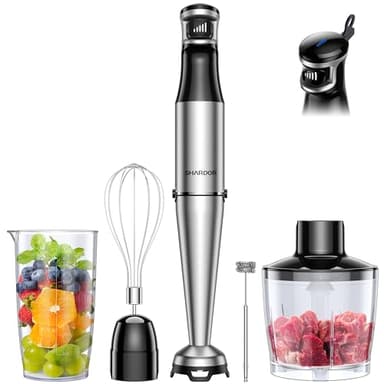 Hand Blender,5 In 1 Hand Blenders For Kitchen,power 1100w,20-Speed & Turbo Stick Blender,Scratch Resistant Hand Whisk Electric With Dough Hooks,Egg