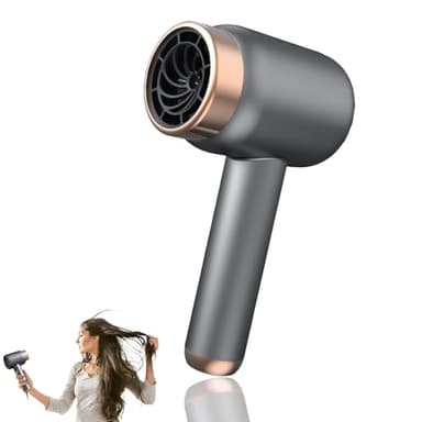 1 PCS Hair Dryer, Lightweight hairdryers for Women in Dual Use, Portable Blow Dryer with 3 Speeds, Ionic Hairdryer for Home Travel Dormitory (Deep Gray)