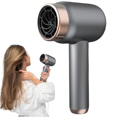 Cordless Hair Dryer, 1200W Fast Drying Technology, 3 Speeds Rechargeable Blow Dryer for Travel and Home Use (Grey)