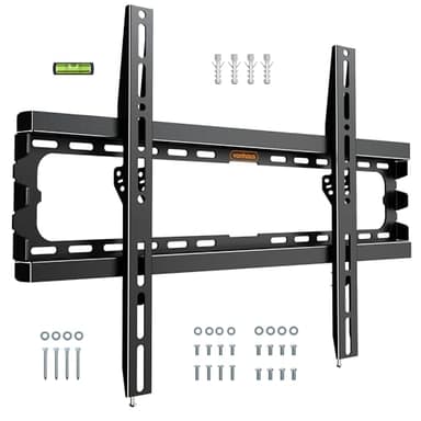 VonHaus TV Wall Bracket for 37-85" Screens, Ultra-Slim TV Bracket with Spirit Level, Flat to Wall Mount, 70kg Capacity, Max VESA: 600x400mm
