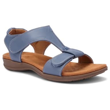 STUNAHOME Women's Arch Support Sandals Adjustable Fit Comfortable Casual Summer Sandals Blue UK 6