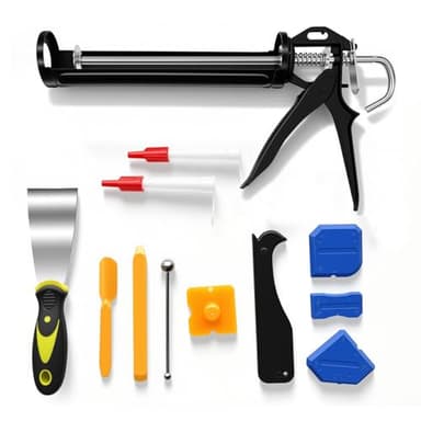 Caulking Gun, Heavy Duty Drip-Free Sealant Gun with Smooth Rod & Quick Release, for Silicone, DIY Home Repairs, Adhesives, Construction