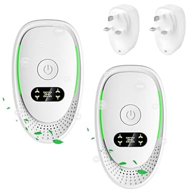 Plug in Air Purifier 2 Pack, Portable Air Purifier for Home, Quiet Negative Ion Air Ionizer for Home, Bedroom, Pets, Toilets, Office, Smoke Odor Removal (2, White)