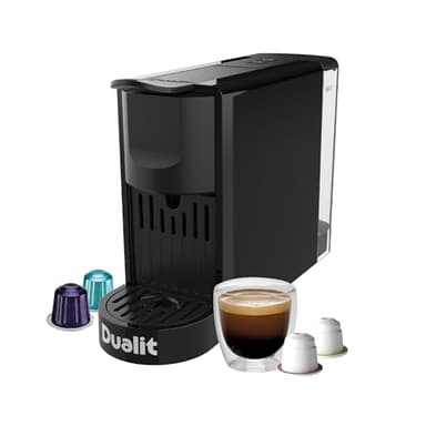 Dualit Coffee Pod Machine - One Touch Operation and Other Capsule Compatible - Barista style espresso at home - Automatic dose control - Programmable dosing memory - Automatic Shut-Off