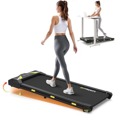FreepiFitness Walking Pad with Incline,2.5HP Low Noise Under Desk Treadmill, Walking Pad with Remote Control, Portable Treadmill with 140 KG Capacity for Home Office