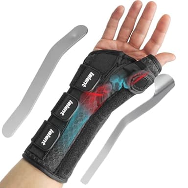 Lalent Wrist Support Brace with Metal Splint Thumb Support for Carpal Tunnel Arthritis Tendonitis Sprains, Wrist Splint for Trigger Thumb, Fit both Women and Men (Right Hand, S/M)