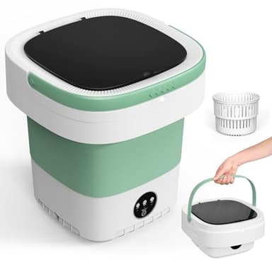 Portable Washing Machine, 12L Upgraded Mini Washing Machine With Spin Basket, Foldable Camping Washing Machine for Underwear, Baby Clothes Socks, Small Washing Machine for Apartments, Dorm,RV, Travel
