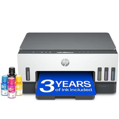 HP Smart Tank 7005 All in One Printer | Perfect for Home | Colour | Wireless | Print, Scan, Copy | Includes up to 3 Years of Ink | Refillable | 2-Sided Printing | Easy Setup | Reliable Wi-Fi