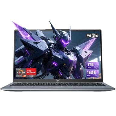 Tivique 15.6 Inch Gaming Laptop with Ryzen 7 5825U (Processor up to 4.5GHz) 8C/16T - 16GB RAM DDR4*2 + 1TB M.2 SSD, 1080 HD Display, HDMI, BT5.2, USB3.2,Type-C, Dual Speakers, 65W Fast Adapter, WiFi 6