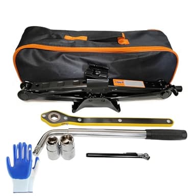 Hniuyun 2 Ton Scissor Jack and Stand Kit, 4409 lb Heavy Duty Car Lift for Sedan, SUV, MPV with Ratchet Wrench & Drill Adapter for Tire Changing