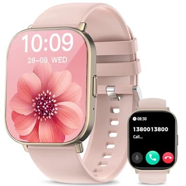 Smart Watch, 2.01" HD Smart Watches for Women, Fitness Tracker Watch with Blood Pressure/Heart Rate/Sleep Monitor, Bluetooth 5.2 Smartwatch for Android/iOS Phones, IP67 Waterproof Sport Watch, Gold